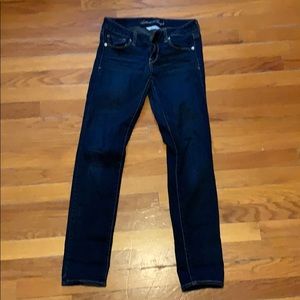 American eagle super stretch dark denim jeans